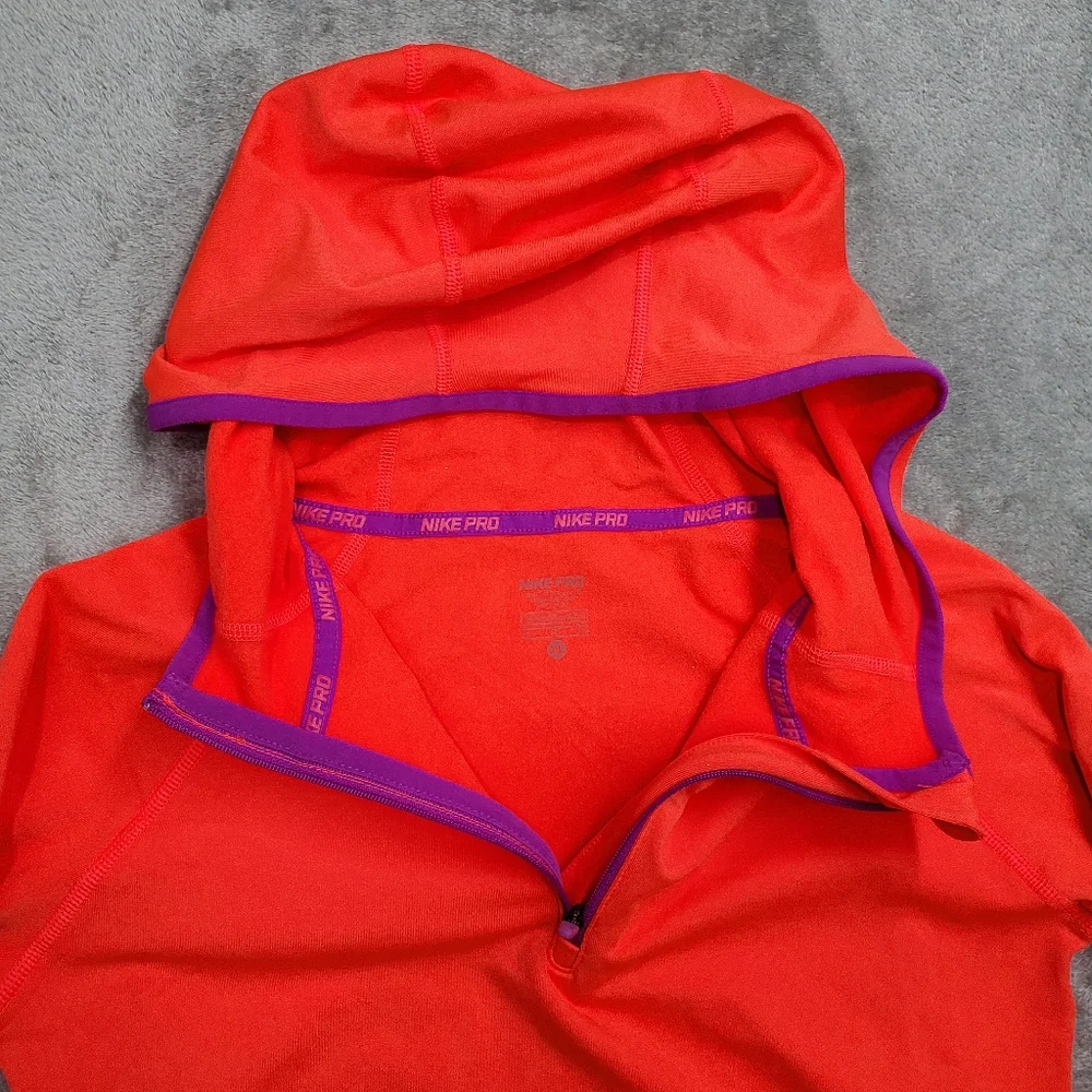 Nike Pro Girl's Dri Fit Light Hoodie Youth XL 1/4 Zip Stretch Athletic Soft